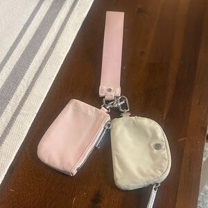 Lululemon Blush and Ivory Keychain Pouches